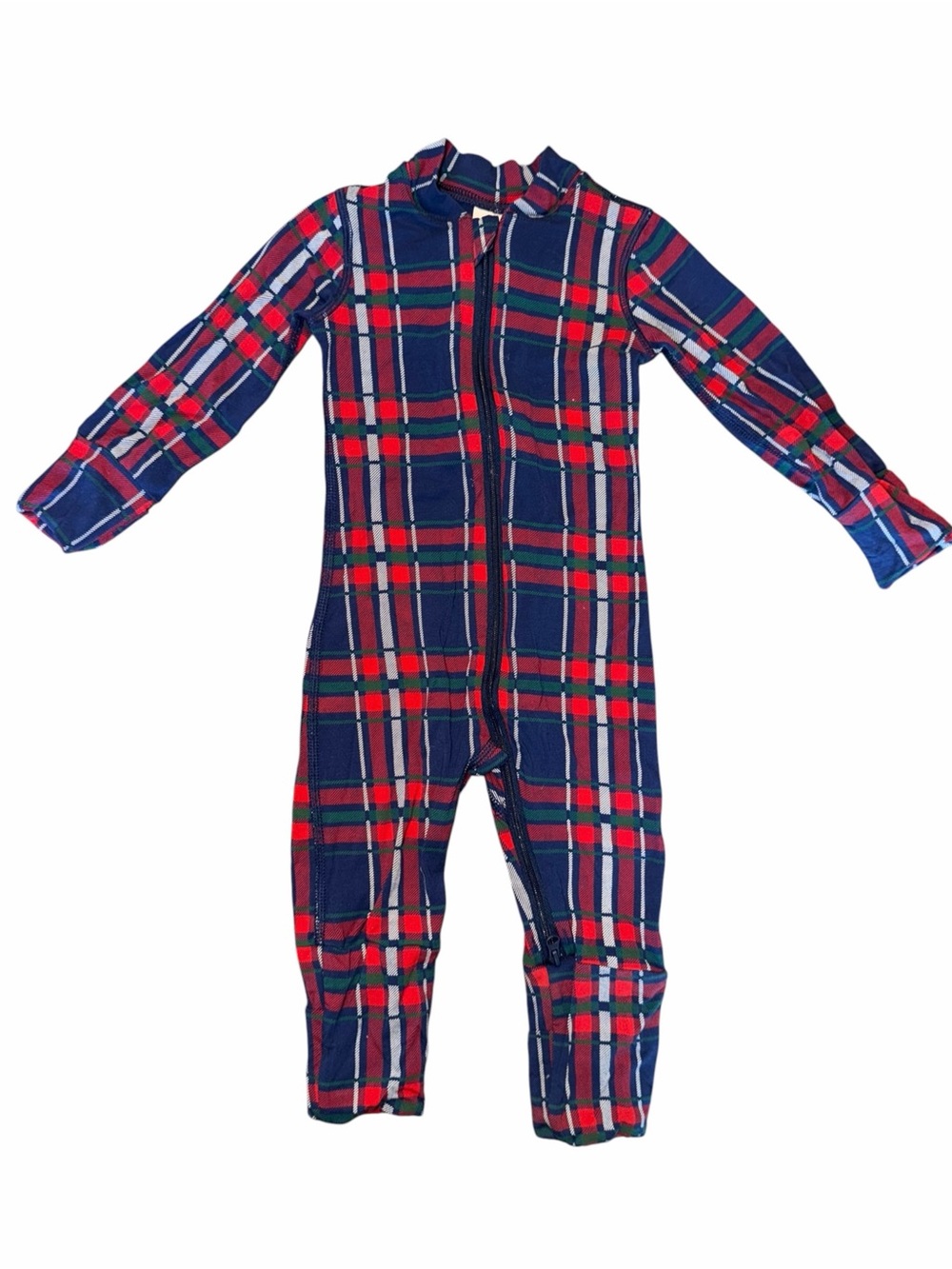 Hanna Andersson Plaid Holiday Christmas Zippy Sleeper Pajamas, Size 3-6 months